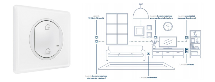 Łącznik bezprzewodowy wyjście/powrót - biały, Celiane with NETATMO